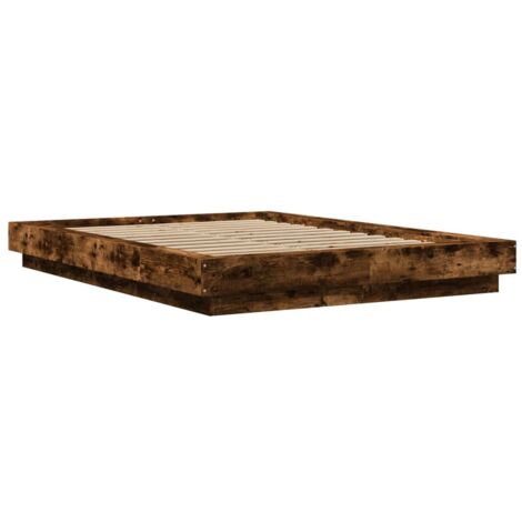 vidaXL Giroletto con Luci LED Rovere Fumo 120x200 cm Legno Multistrato (1/5)