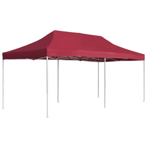 vidaXL Gazebo Professionale Pieghevole in Alluminio 6x3 m Rosso Vino