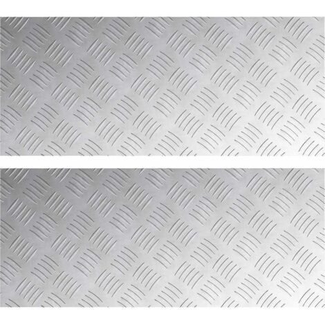 vidaXL Dischi Quadrati 2 pcs Argento 70 x 30 cm Alluminio
