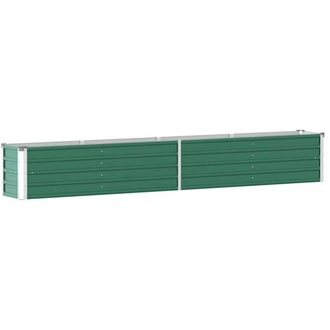 vidaXL Letto Rialzato in Acciaio Zincato 320x40x45 cm Verde