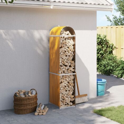 vidaXL Portaceppi Effetto Legno 40x45x170 cm in Acciaio Zincato