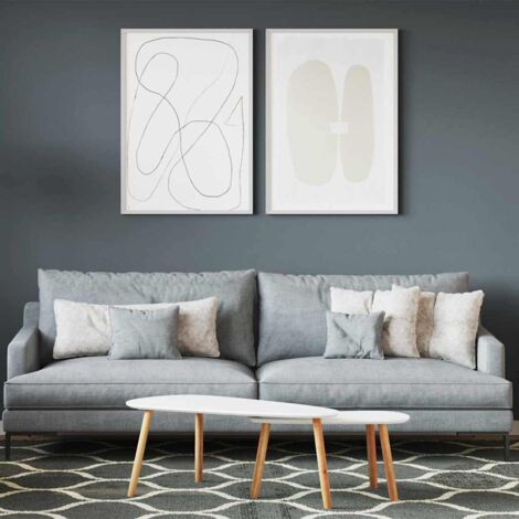vidaXL Pittura murale Grigio 16,5 x 16,5 x 15,9 cm Stampa da parete