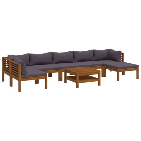 vidaXL Set Divani da Giardino 8 pz con Cuscini in Massello di Acacia (1/5)