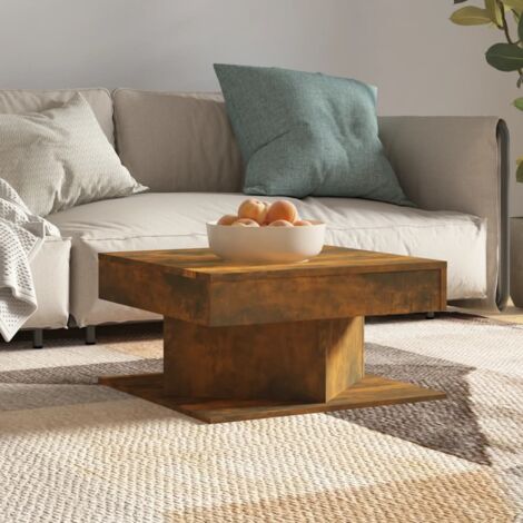 vidaXL Tavolino da Salotto Rovere Fumo 57x57x30cm in Legno Multistrato
