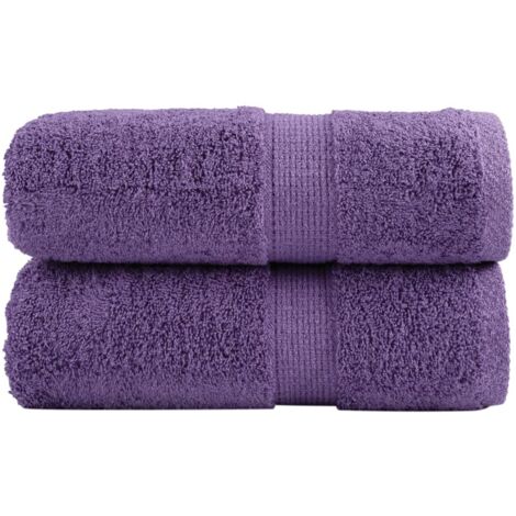 vidaXL Asciugamani per Ospiti SOLUND 2 pz Viola 30x50 cm 600 g/m²