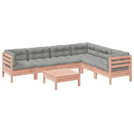 vidaXL Set Divani Giardino 7 pz Cuscini Legno Massello Abete Douglas (1/5)