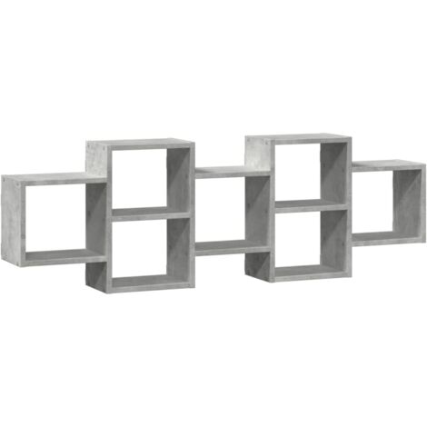 vidaXL Scaffale a Muro Grigio Cemento 129x18x42 cm in Truciolato
