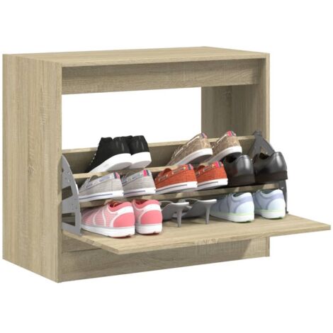 vidaXL Scarpiera Rovere Sonoma 80x42x69 cm in Legno Multistrato