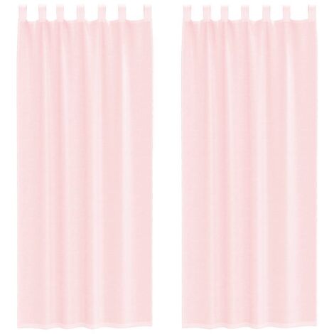 vidaXL Tende in Voile con Tasche per Aste 2 pz Rosa Chiaro