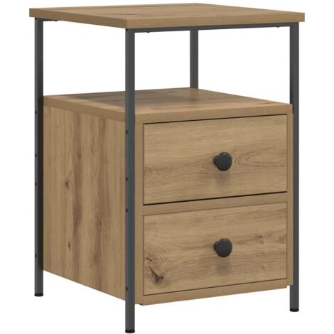 vidaXL Comodino Rovere Artigianale 34x35,5x50 cm in Legno Multistrato