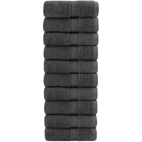 vidaXL Salviette Premium SOLUND 10 pz Antracite 30x30 cm 600gsm