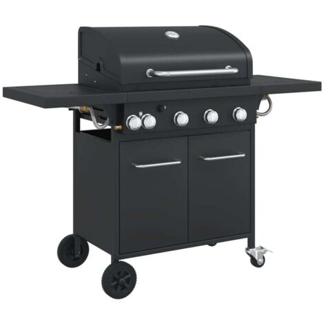 vidaXL Griglia Barbecue a Gas con 5 Bruciatori Nero in Acciaio