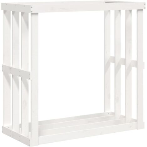 vidaXL Portaceppi da Esterno Bianco 108x52x106 cm Legno Massello Pino