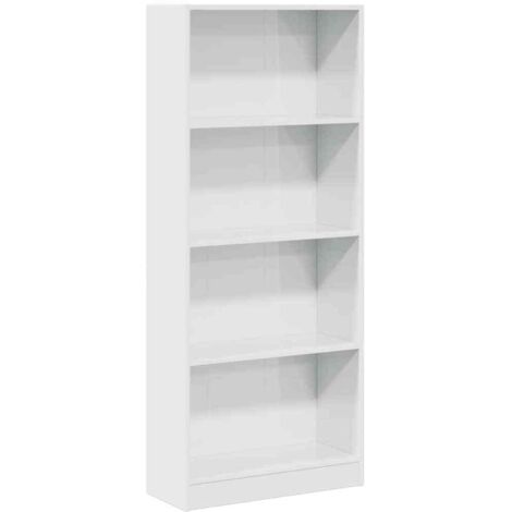 vidaXL Libreria Bianco Lucido 60x24x143 cm in Legno Multistrato