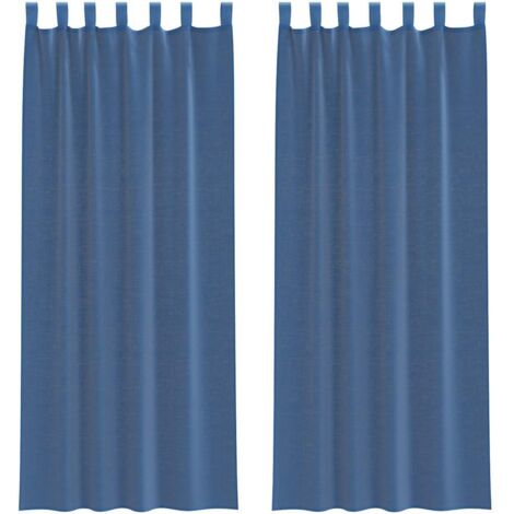 vidaXL Tende in Voile con Passanti 2 pz Blu Reale 140x260 cm (1/5)