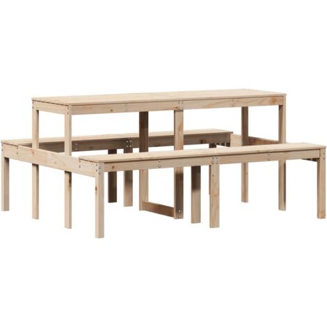 vidaXL Tavolo da Picnic 160x134x75 cm in Legno Massello di Pino