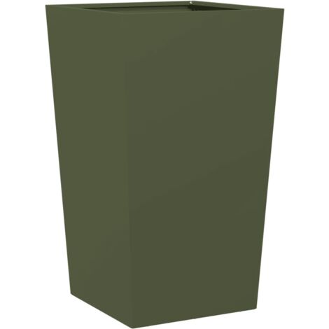 vidaXL Fioriera da Giardino Verde Oliva 45x45x75 cm in Acciaio