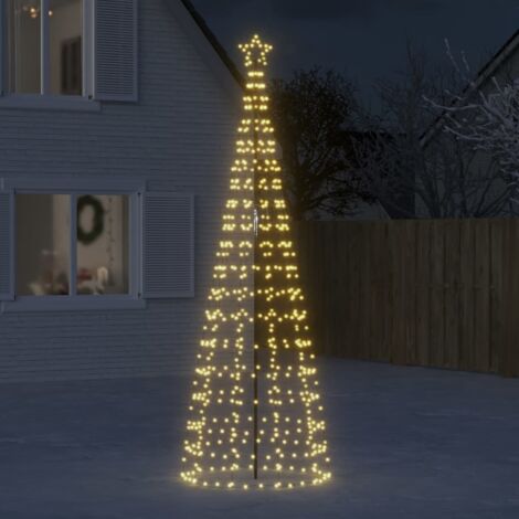 vidaXL Albero di Natale a LED con Punte 570 LED Bianco Caldo 300 cm
