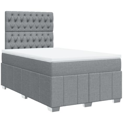 vidaXL Giroletto a Molle con Materasso Grigio Chiaro 120x190cm Tessuto