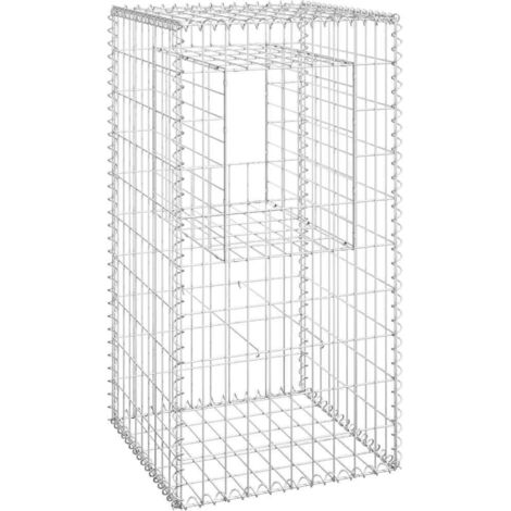 vidaXL Cesto a Gabbione a Torre 50x50x100 cm in Ferro (1/5)