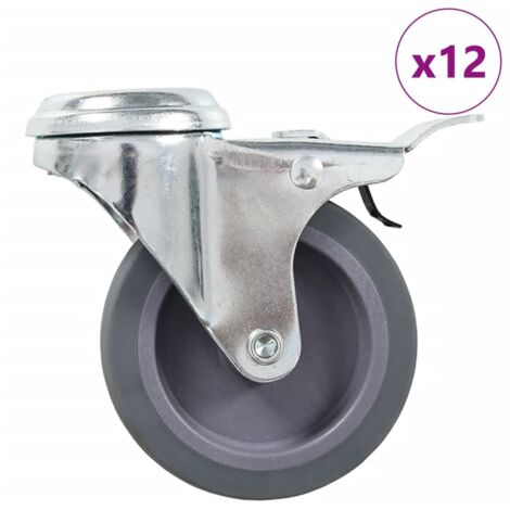 Ruote Girevoli con Foro per Bulloni 12 pz 75 mm vidaXL