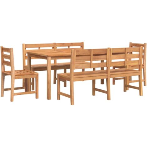 vidaXL Set da Pranzo per Giardino 5 pz in Legno Massello di Teak (1/5)