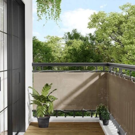 Paravento da Balcone Tortora 75x700 cm 100% Poliestere Oxford vidaXL