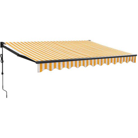 vidaXL Tenda Sole Automatica Retrattile Gialla e Bianca 3x2,5 m