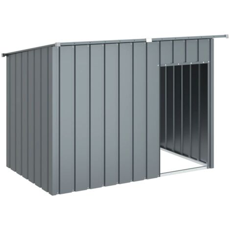 vidaXL Casetta Cani con Tetto Antracite 153x91x110 cm Acciaio Zincato