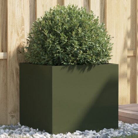 vidaXL Fioriera Verde Oliva 49x47x46 cm in Acciaio