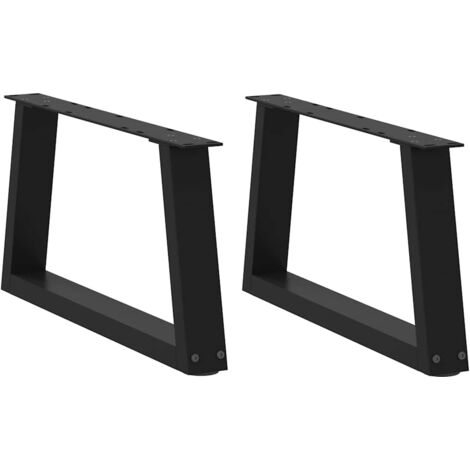 vidaXL Gambe per Tavolino da Caffè a Forma di V 2 pz Nere 60x(30-31,3) cm Acciaio