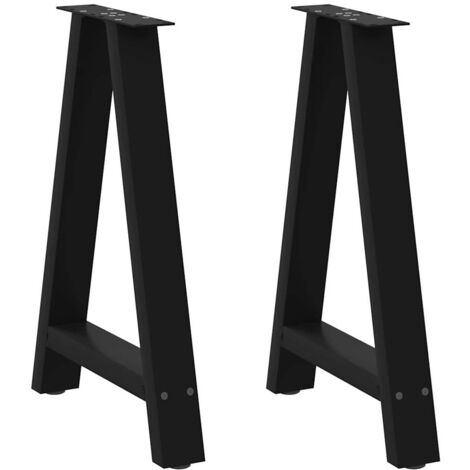 vidaXL Gambe per tavolo da pranzo a forma di A 2 pz nere 50x(72-73) cm in acciaio