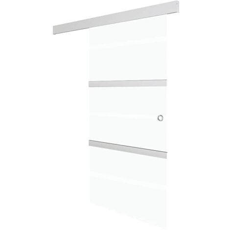 vidaXL Porta Scorrevole in Vetro ESG e Alluminio 76x212 cm Argento