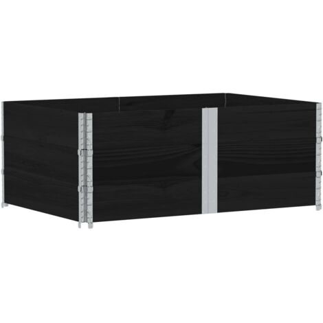 vidaXL Paretali per Pallet 3 pz Neri 150x100cm Legno Massello di Pino