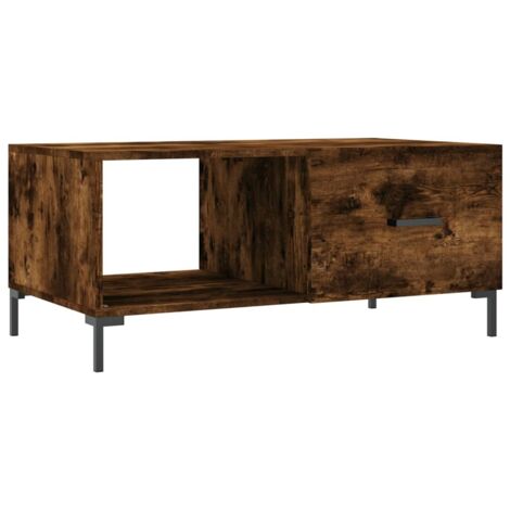 vidaXL Tavolino da Salotto Rovere Fumo 90x50x40cm in Legno Multistrato