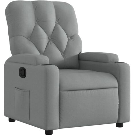 vidaXL Poltrona Reclinabile in Tessuto Grigio Chiaro