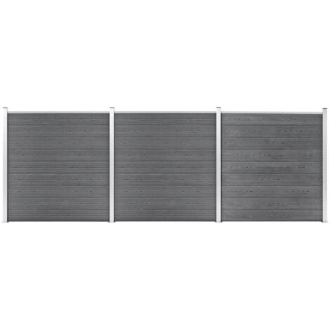 vidaXL Pannello di Recinzione in WPC 526x186 cm Grigio