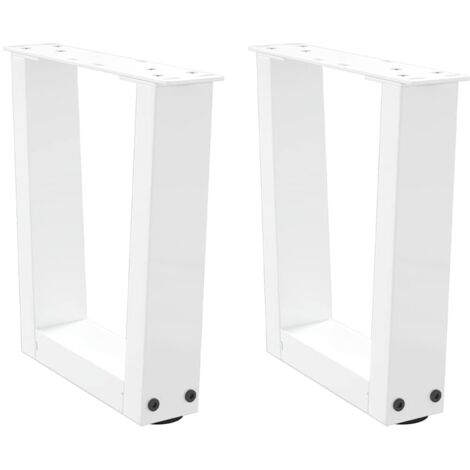 vidaXL Gambe per Tavolino da Caffè a Forma di V 2 pz Bianche 40x(30-31,3) cm Acciaio