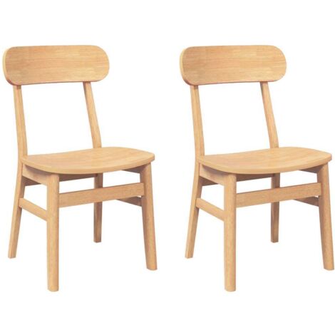 vidaXL Sedie da Pranzo 2 pz in Legno Massello di Hevea
