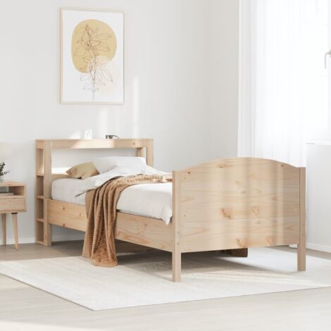vidaXL Letto senza Materasso 75x190 cm in Legno Massello Pino (1/5)