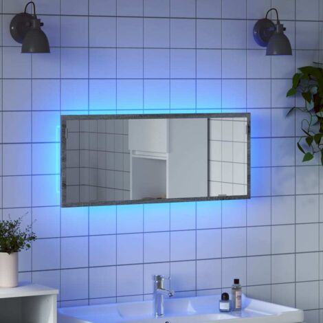 vidaXL Specchio da Bagno con LED Grigio Sonoma 100x8,5x37cm Truciolato