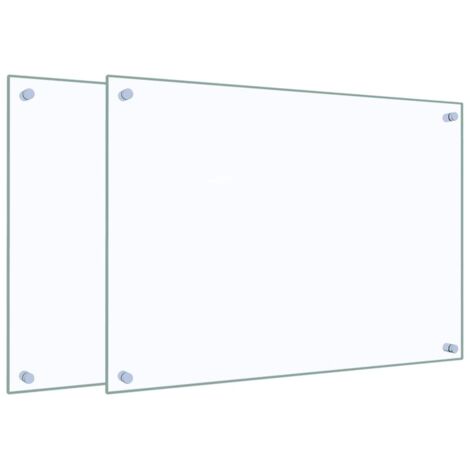 vidaXL Paraschizzi per Cucina 2 pz Trasparente 70x50cm Vetro Temperato
