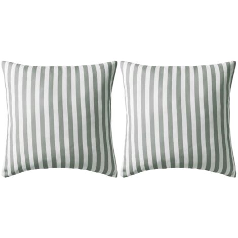 vidaXL Cuscini da Esterno 2 pz Stampa a Righe 45x45 cm Grigi