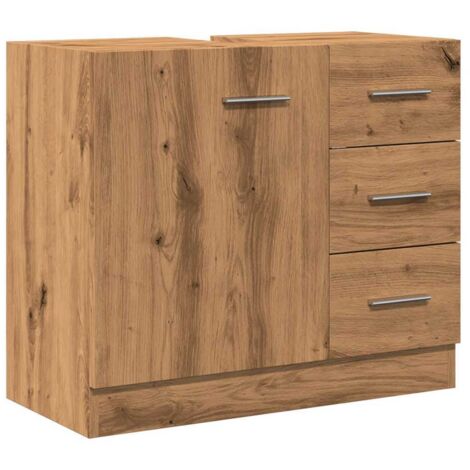 vidaXL Mobile Lavabo Rovere Artigianale 63x30x54 cm in Truciolato