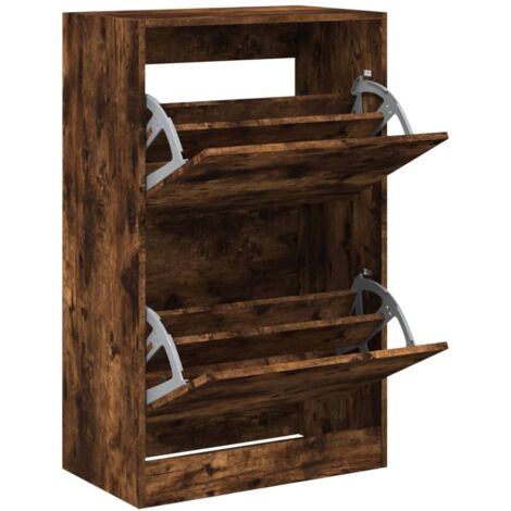 vidaXL Scarpiera Rovere Fumo 60x34x96,5 cm in Legno Multistrato
