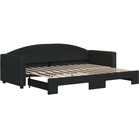 vidaXL Divano Letto con Letto Estraibile Nero 80x200 Tessuto