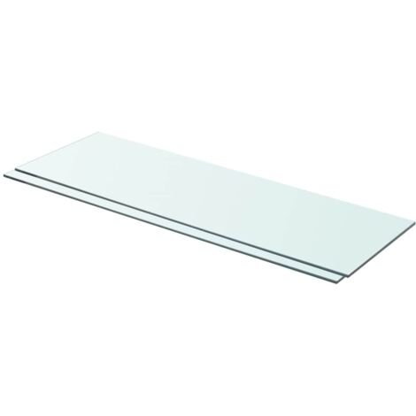 vidaXL Mensole in Vetro Trasparente 2 pz 80x25 cm