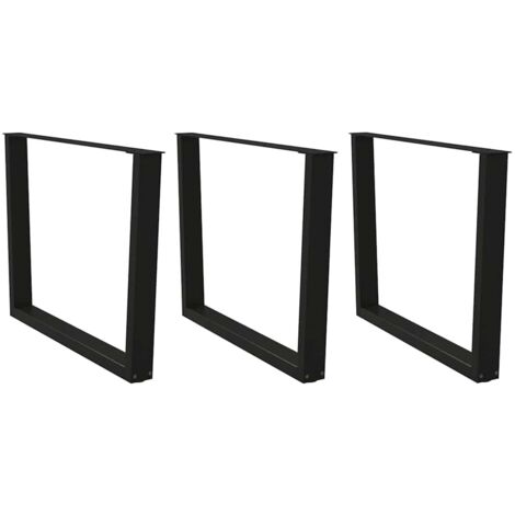 vidaXL Gambe per Tavolo da Pranzo a V 3pz Nero 100x(72-73,3)cm Acciaio (1/5)