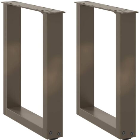 vidaXL Gambe per Tavolino da Caffè a Forma di U 2 pz Acciaio Naturale 28x(42-43) cm Acciaio