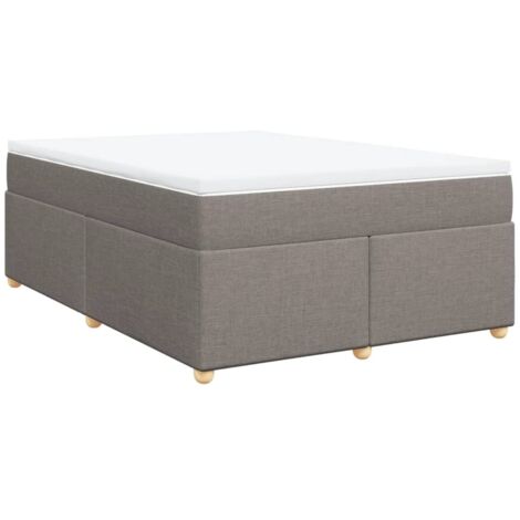 vidaXL Giroletto a Molle con Materasso Tortora 140x200 cm in Tessuto (1/5)